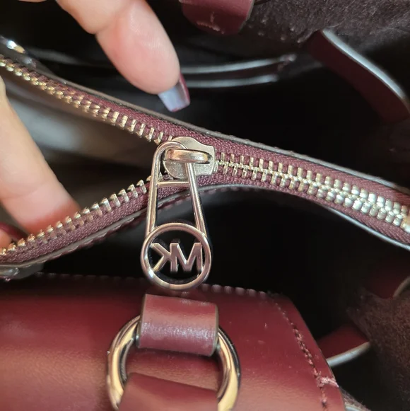 Michael Kors Burgundy Hamilton Handbag. Worn Once. EUC - Picture 7 of 14